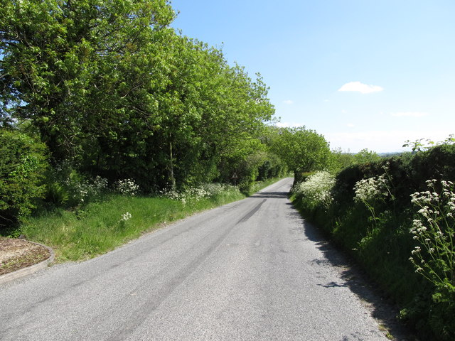 View east along Ballymoyer Road between Dairy Lane and Whiterock Road