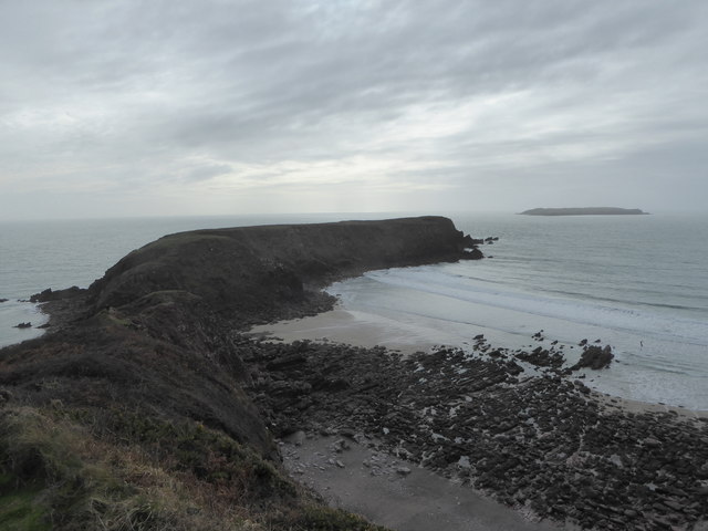 Albion Sands and Gateholm Island