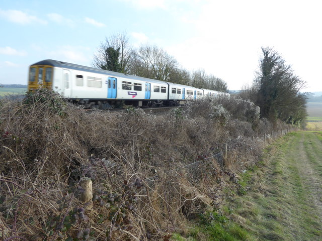Thameslink train about to cross Eynsford Viaduct