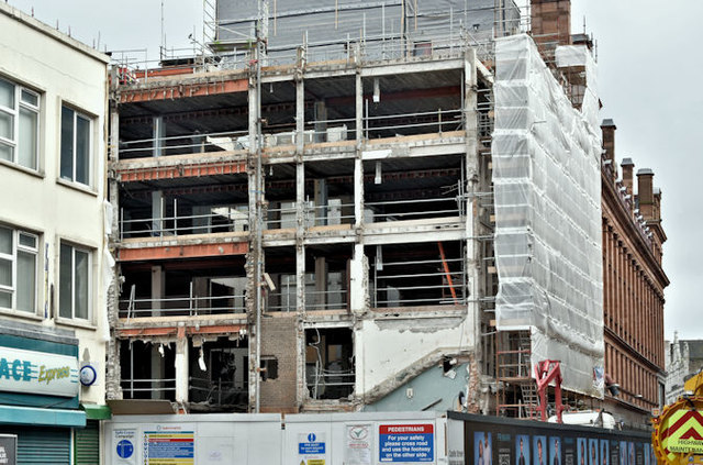 Commonwealth House demolition, Belfast (February 2017)