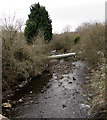 Large bore pipe over the Afon Llynfi, Garth, Maesteg