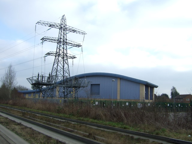 Pylon beside the Cambridge Guided Busway