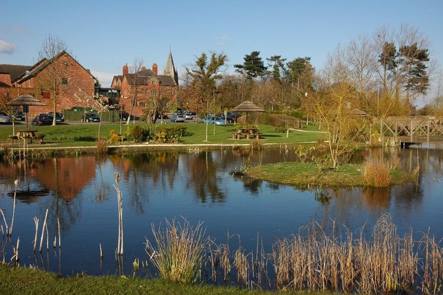 Pond and garden of Grosvenor Pulford Hotel and Spa