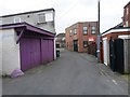 Southbourne: purple garage doors in Carbery Lane