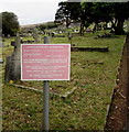 Vehicle access availability notice in Maesteg Cemetery