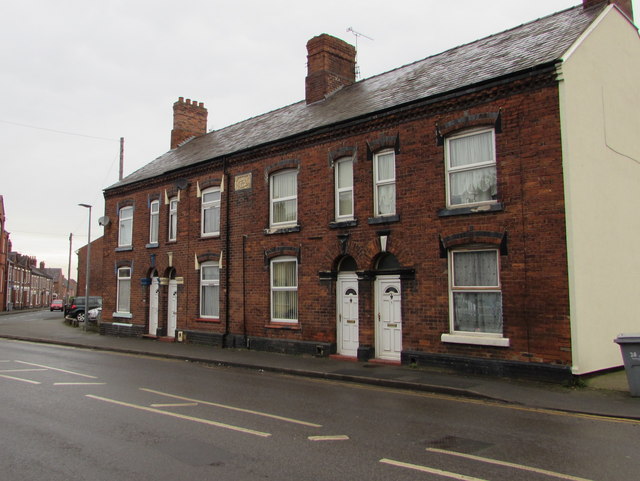 Victorian row of four houses, Flag Lane, Crewe