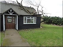 SO8742 : Tree fallen on Earl's Croome Village Hall #3 by Philip Halling