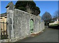SX9065 : Flanking wall, Torquay Cemetery lodge by Derek Harper