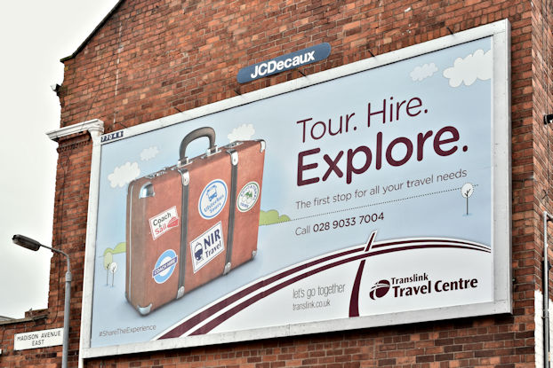 Translink Travel Centre poster, Belfast (February 2017)