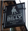 Sign for the Railway Inn (Steamin