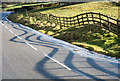 Wooden fence and its shadow