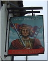 Sign for the King William public house, Earl Shilton