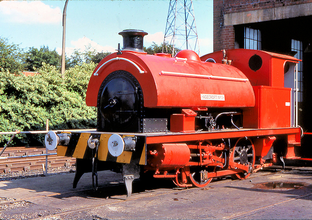 RSH Saddle Tank Locomotive at Agecroft Â© David Dixon cc-by 