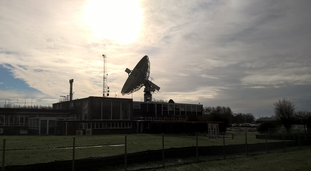 The 42 ft pulsar telescope at Jodrell Bank Observatory