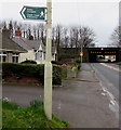 Bilingual public footpath sign in North Cornelly