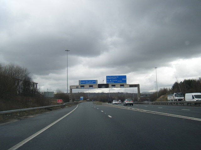 M60 clockwise at Junction 20 off-slip © Colin Pyle :: Geograph Britain ...