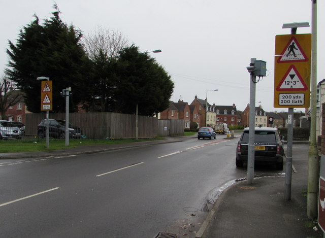 Warning signs facing Porthcawl Road,... © Jaggery cc-by-sa/2.0 ...