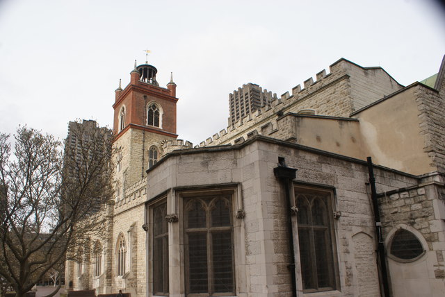 View of St. Giles Cripplegate church from the Barbican Estate #3