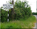 Road sign, Melton Constable