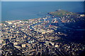 Aberdeen city centre and harbour from the air