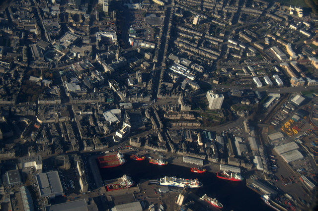 Aberdeen city centre from the air