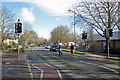 Brooks Road: pedestrian crossing outside Sainsbury