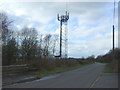 Communications mast beside Bazzard Road