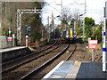 Train approaching Langbank station