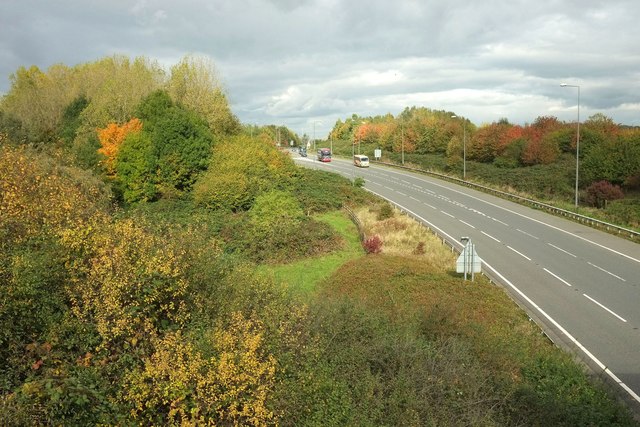 Motorway slip roads near Lawrence Weston
