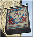 Axminster Conservative Club name sign, Axminster