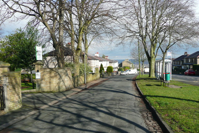Crowtrees Lane at the library entrance, Rastrick