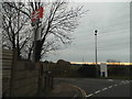 The entrance to Harlington Station