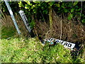 H3975 : Damaged road sign, Backfarm by Kenneth  Allen