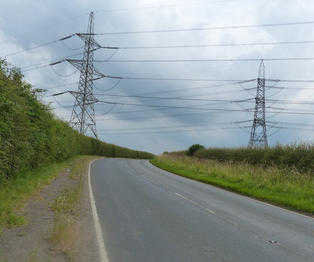Power Lines Crossing The A1077 Thornton © Mat Fascione Cc By Sa20 Geograph Britain And 0355
