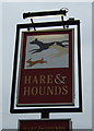 Sign for the Hare & Hounds public house, Nuneaton