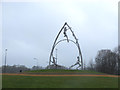 Sculpture on roundabout at M6 Junction 25, Warrington Road