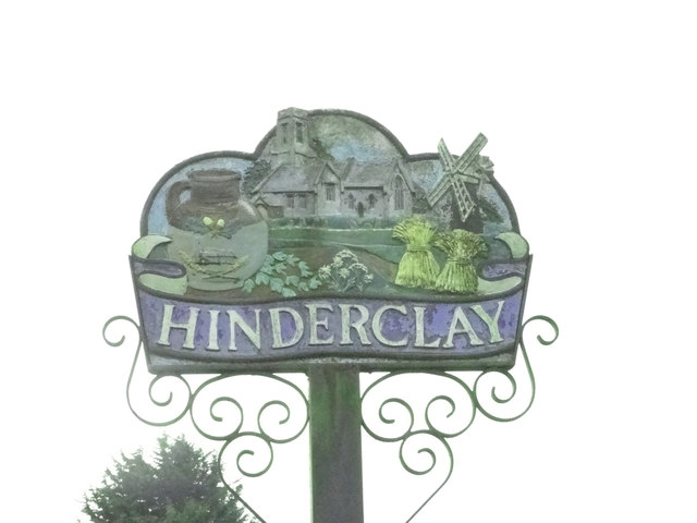 Hinderclay village sign, detail
