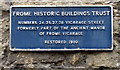 Frome Historic Buildings Trust plaque, Vicarage Street, Frome