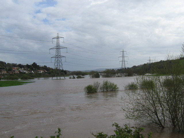 The River Exe in flood