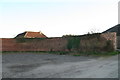 Curved wall behind former Newcastle Arms