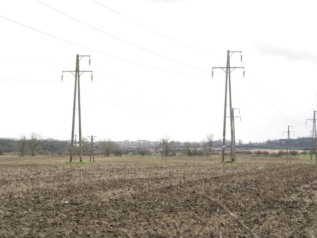 Arable land and pylons