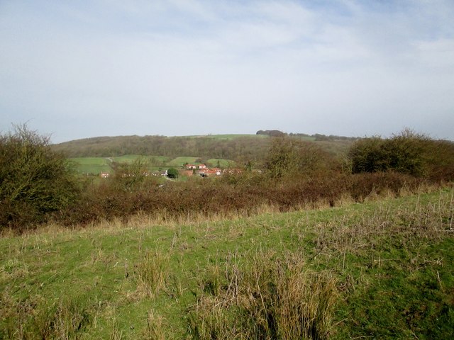 The village  of  Nunburnholme  from  the  Yorkshire  Wolds  Way