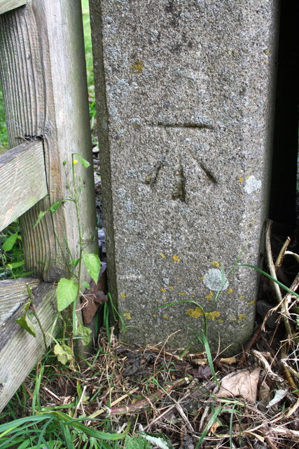 Benchmark on concrete gatepost at gateway from Gilling Road