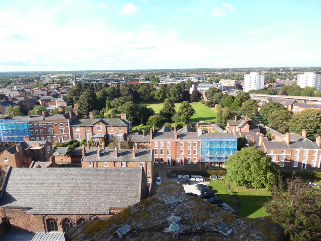 View looking North from the tower of Chester Cathedral