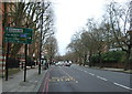 TQ2682 : Bus stop on Maida Vale (A5) by JThomas