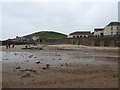 Croyde Bay seafront buildings and beach