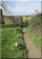 Public footpath to a kissing gate near Porthcawl