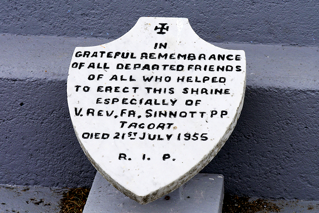 Plaque in front of the Marian Shrine at Rosslare