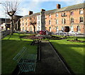 Benches near the War Memorial, Newtown (Powys)