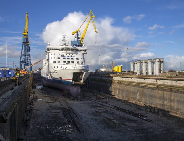 'Stena Superfast VII' in dry dock, Belfast